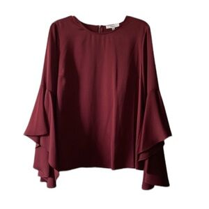 RO&DE burgundy top bell sleeves size medium